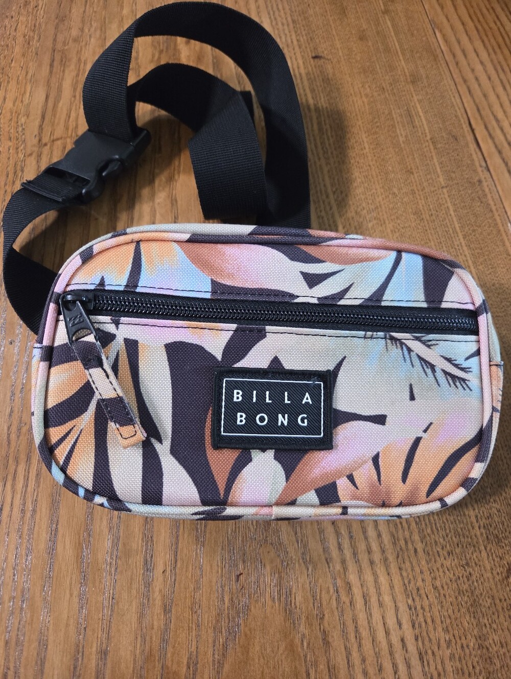 Billabong Pastel Floral Waist Bag in Peach, Pink & Blue